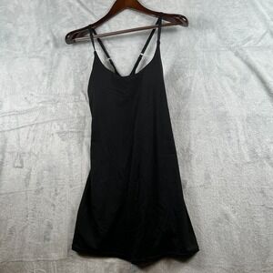 IUGA Womens Tank Swim Dress One Piece Swimsuit Crossback Lined Padded Black L